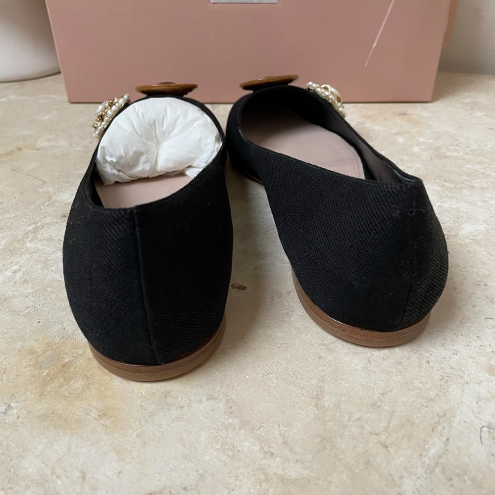 Authentic Miu Miu black denim flats size 40 NIB - Picture 8 of 16